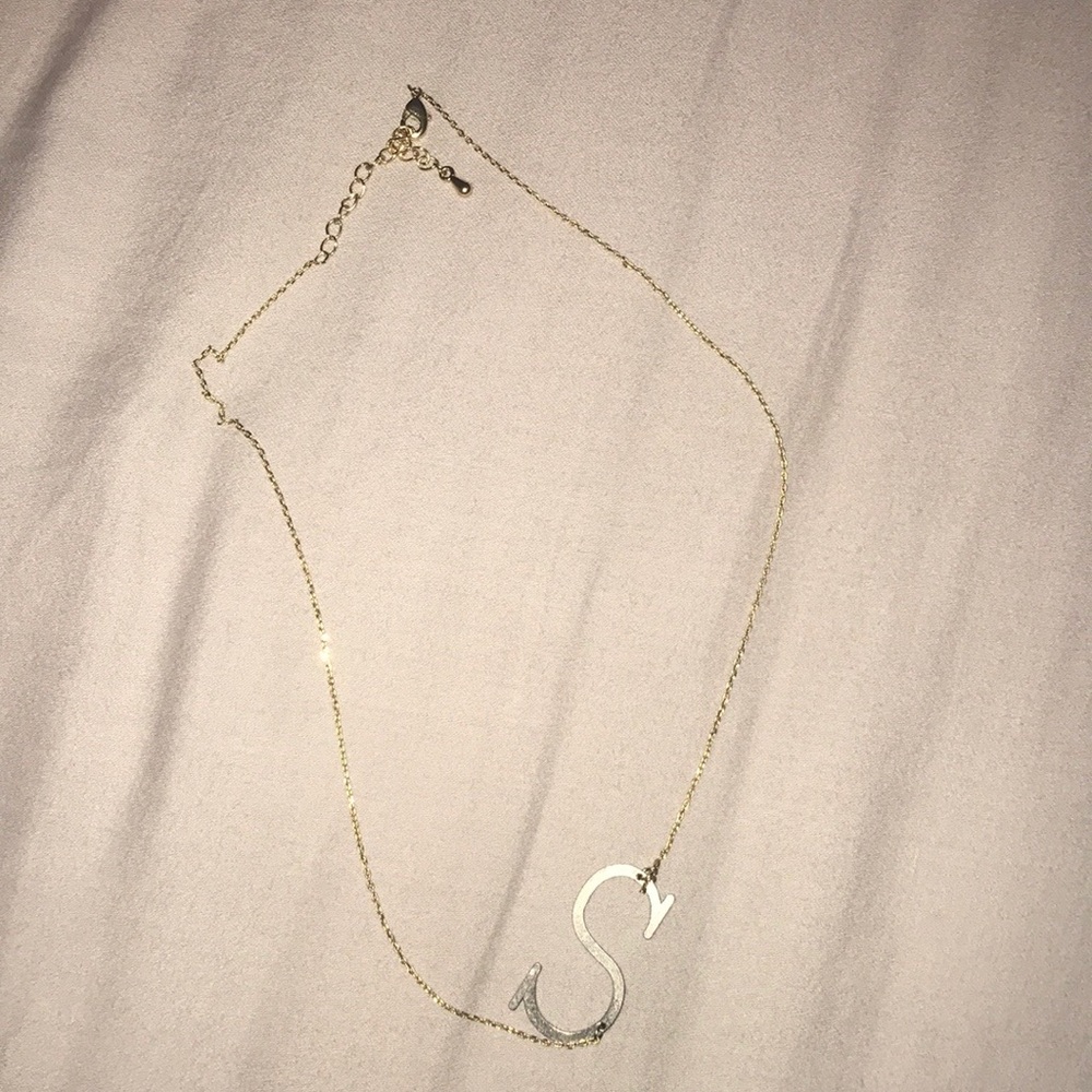 anthropologie gold S necklace